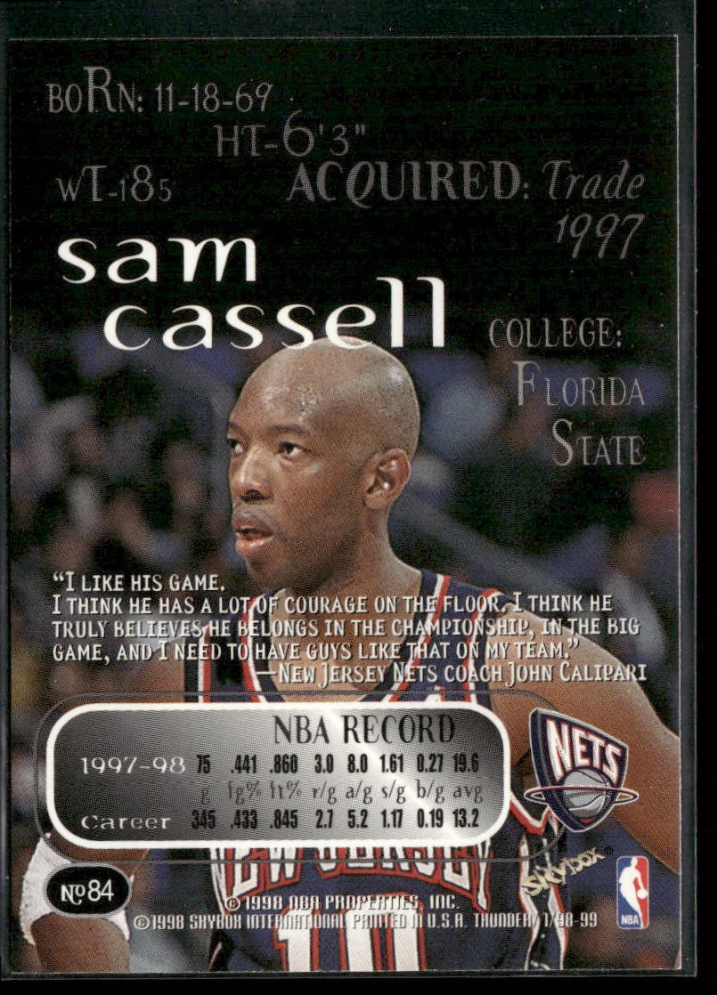 Sam Cassell Player Lot Bundle 10 Basketball Cards SC001 Rockets Nets 1 RC back