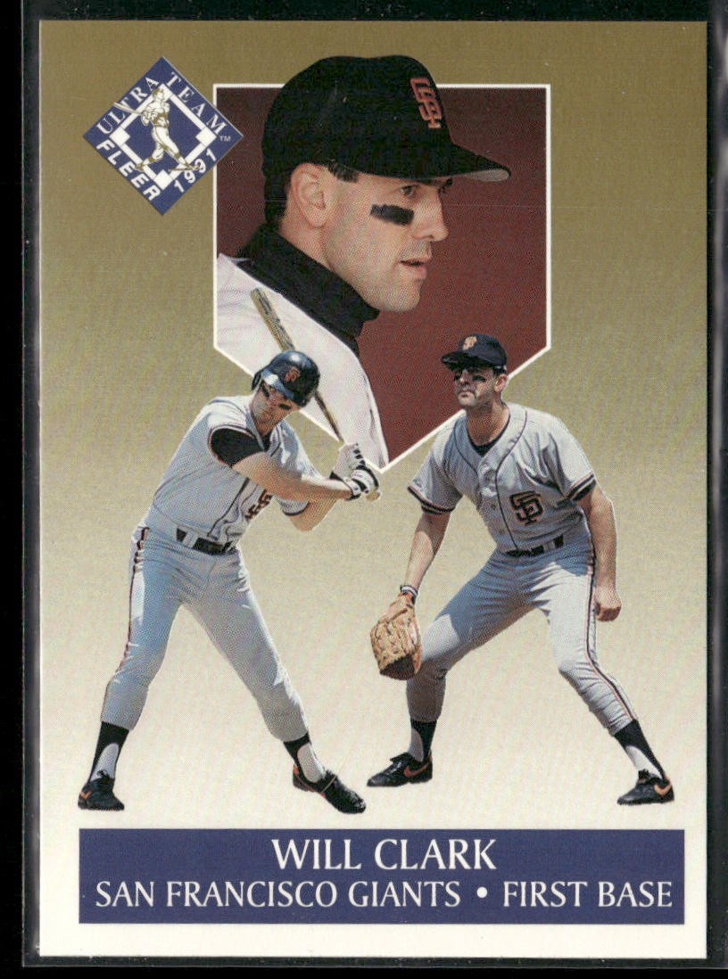 Will Clark Player Lot Bundle 10 Different Baseball Cards WC001 Giants back