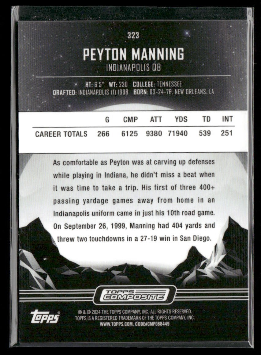 Peyton Manning Player Lot Bundle 10 Different Football Cards PM002 Colts back