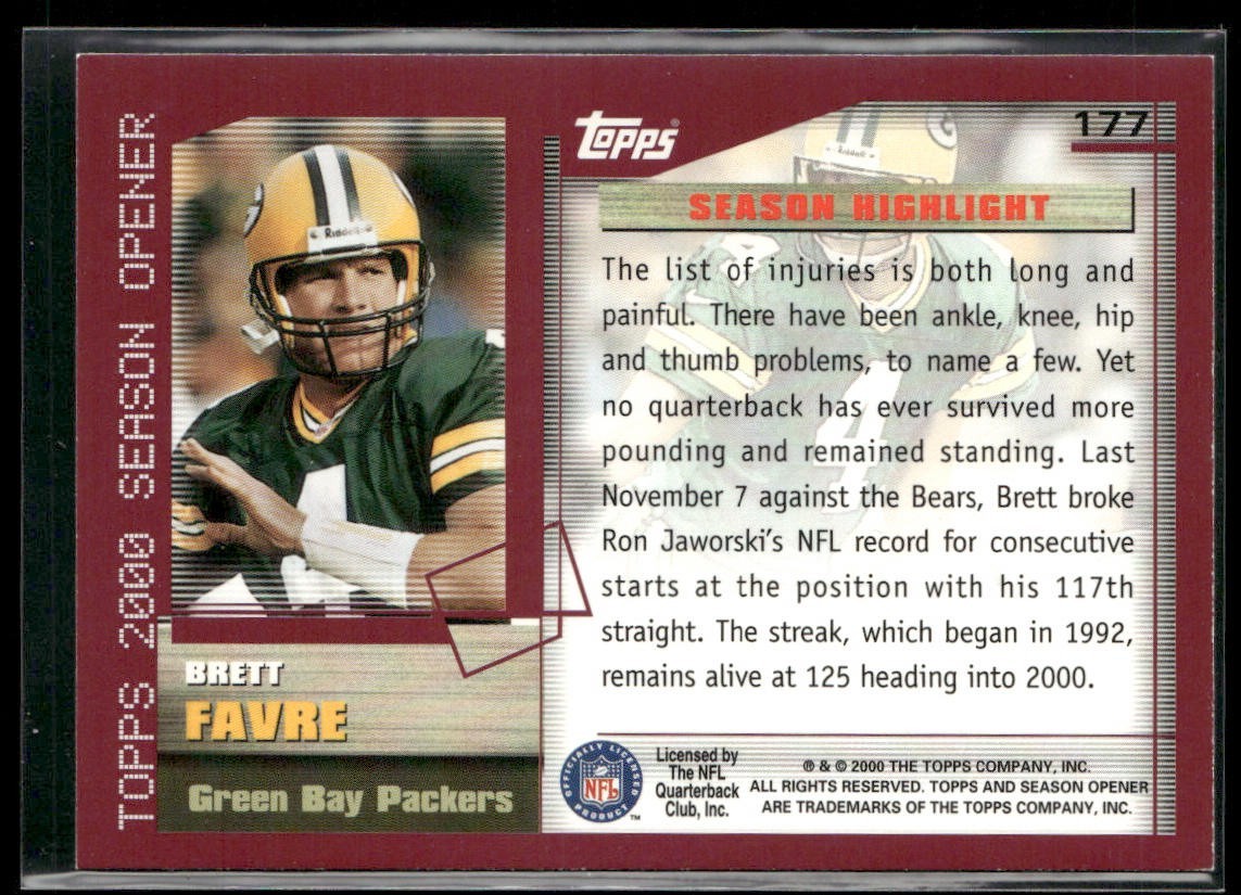 Brett Favre Player Lot Bundle 10 Different Football Cards BF004 Packers back