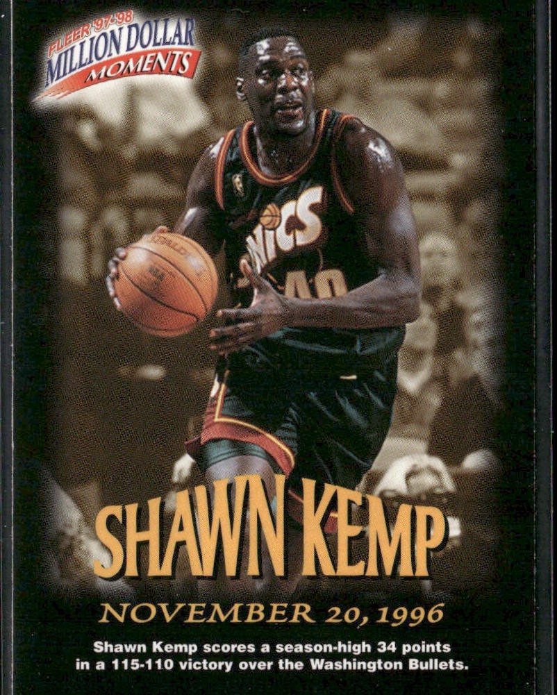 Shawn Kemp Player Lot Bundle 10 Basketball Cards SK005 Supersonics Cavs back