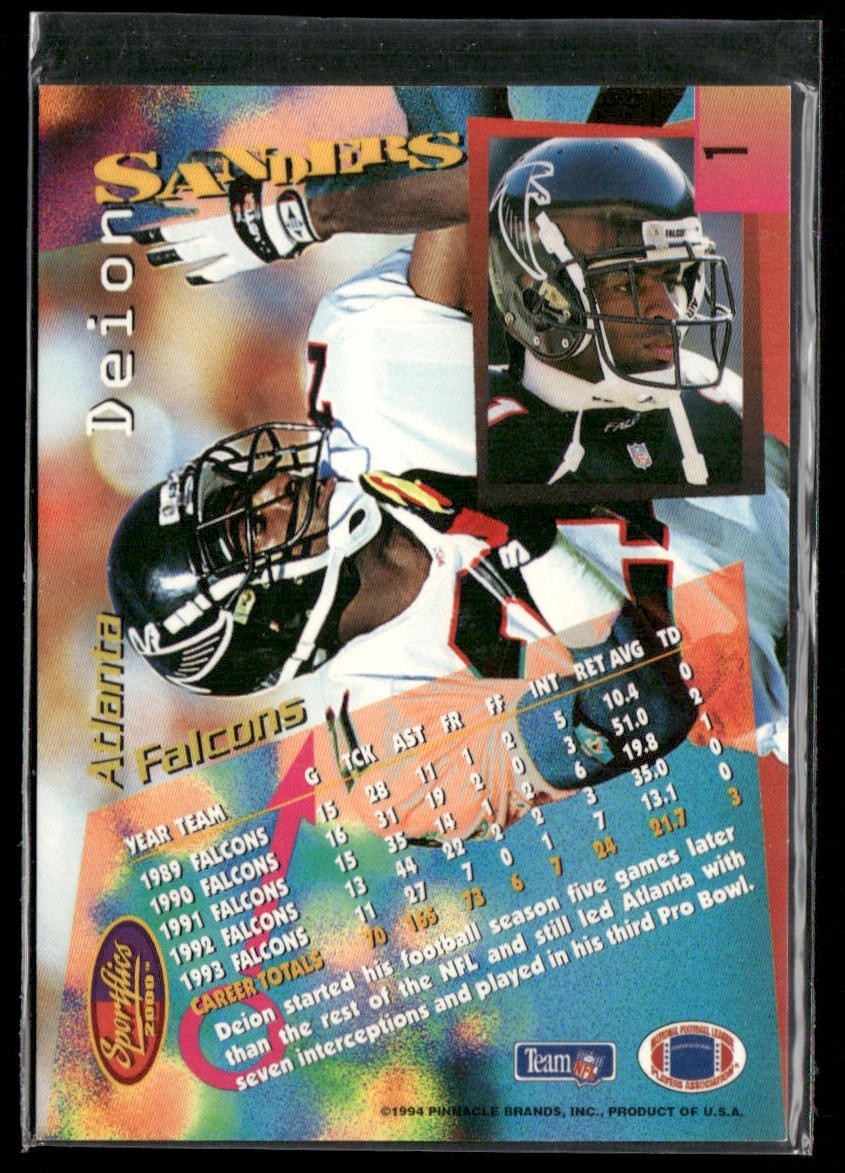 Deion Sanders Player Lot Bundle 10 Different Football Cards DS001 Falcons 49ers back