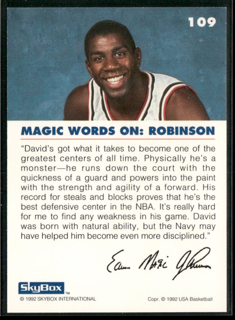 David Robinson Player Lot Bundle 10 Basketball Cards DR005 Spurs back