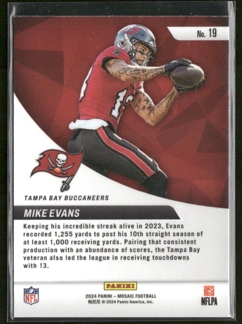 Mike Evans Player Lot Bundle 10 Different Football Cards ME001 Buccaneers back