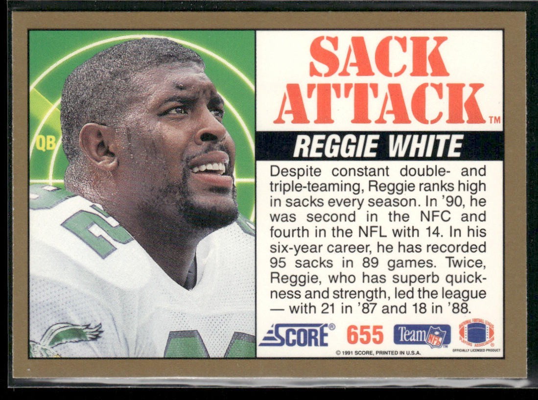 Reggie White Player Lot Bundle 10 Different Football Cards RW007 Eagles Packers back