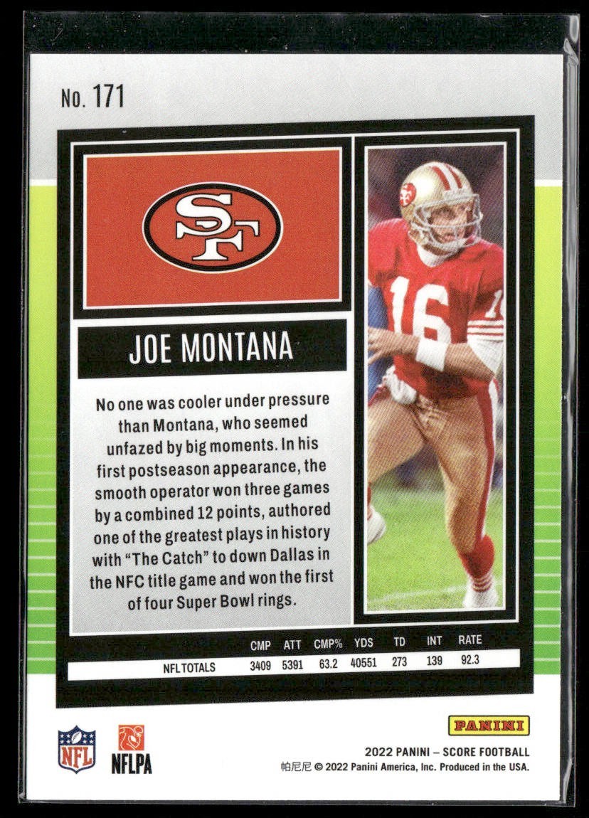 Joe Montana Player Lot Bundle 10 Different Football Cards JM001 49ers Chiefs back