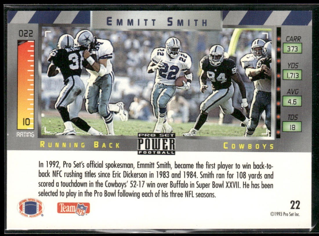Emmitt Smith Player Lot Bundle 10 Different Football Cards ES005 Cowboys back