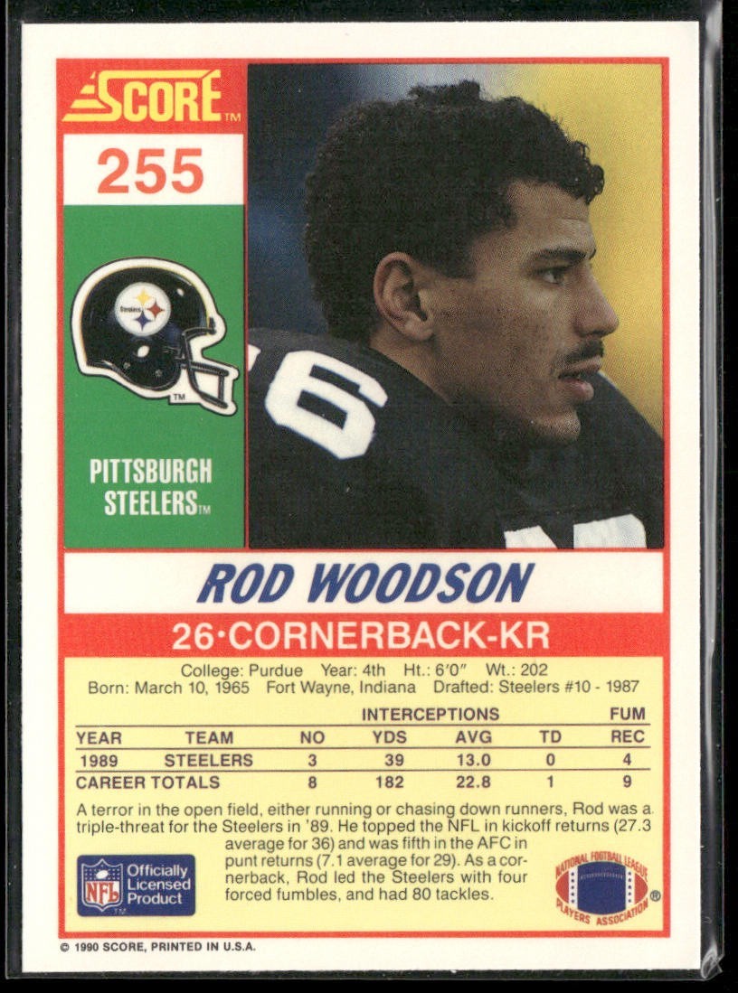Rod Woodson Player Lot Bundle 10 Different Football Cards RW002 Steelers back