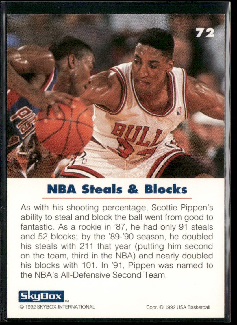Scottie Pippen Player Lot Bundle 10 Basketball Cards SP002 Chicago Bulls back