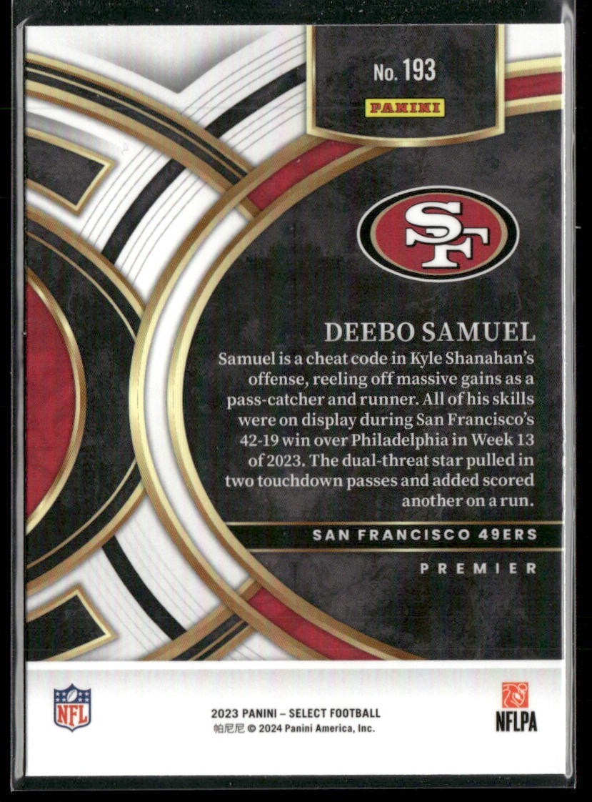 Deebo Samuel Player Lot Bundle 10 Different Football Cards DS002 San Fran 49ers back