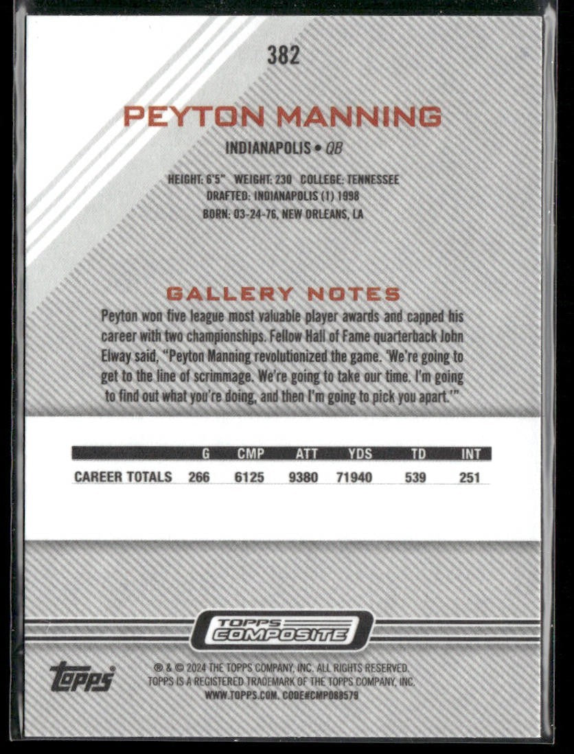 Peyton Manning Player Lot Bundle 10 Different Football Cards PM002 Colts back