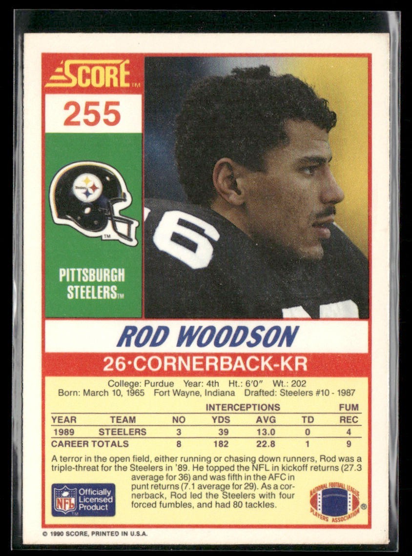 Rod Woodson Player Lot Bundle 10 Different Football Cards RW005 Steelers back