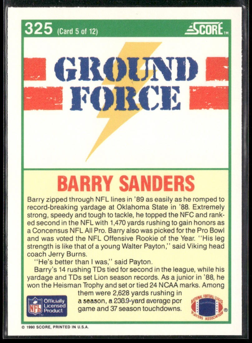 Barry Sanders Player Lot Bundle 10 Different Football Cards BS009 Lions back