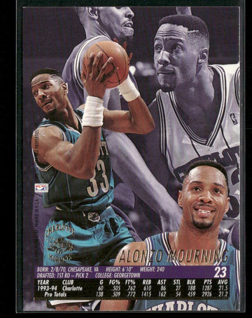 Alonzo Mourning Player Lot Bundle 10 Different Basketball Cards AM002 Heat back