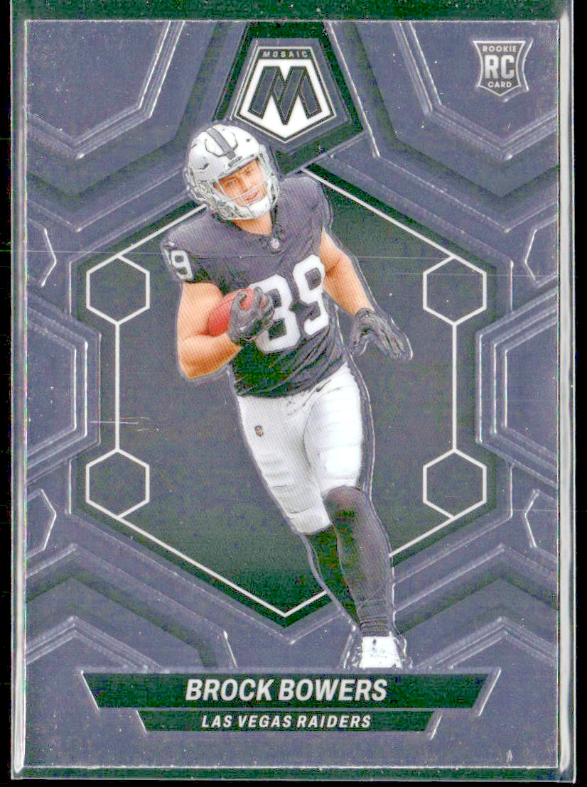 Brock Bowers Player Lot Bundle 8 Different ROOKIE Football Cards BB001 Raiders back