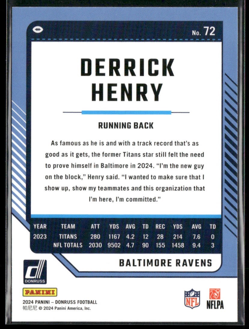 Derrick Henry Player Lot Bundle 10 Football Cards DH003 Titans Ravens back