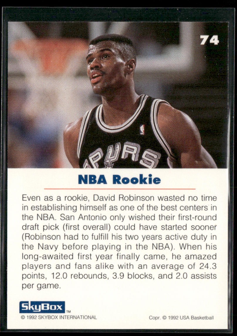David Robinson Player Lot Bundle 10 Basketball Cards DR005 Spurs back