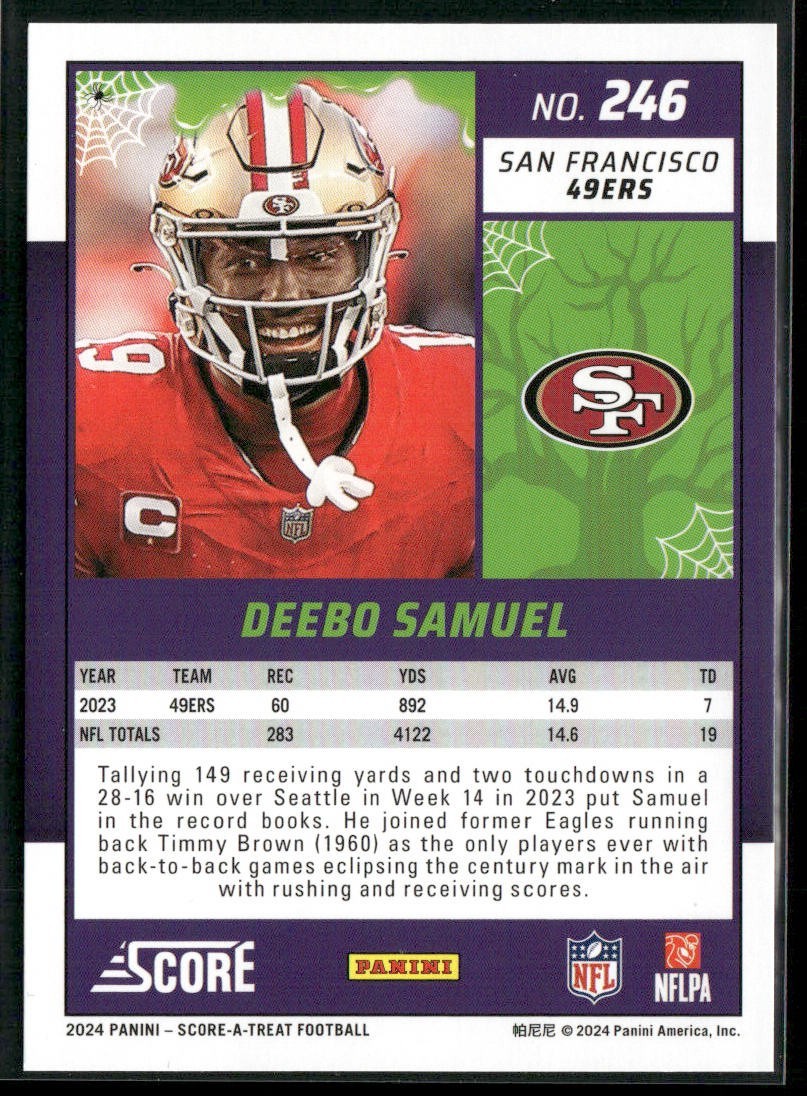 Deebo Samuel Player Lot Bundle 10 Different Football Cards DS001 San Fran 49ers back