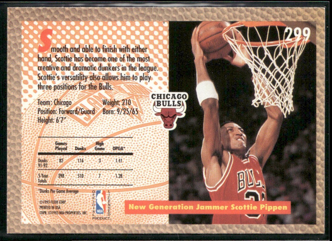 Scottie Pippen Player Lot Bundle 10 Basketball Cards SP001 Chicago Bulls back
