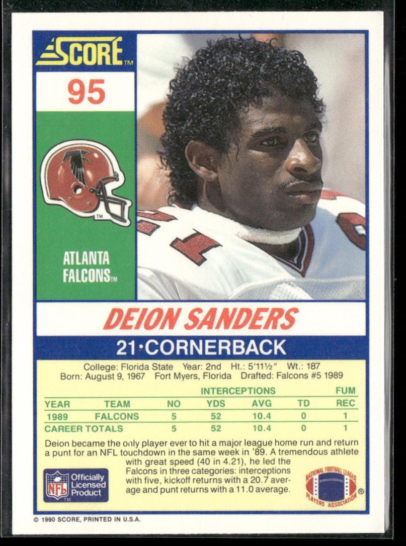 Deion Sanders Player Lot Bundle 10 Different Football Cards DS002 Falcons 49ers back