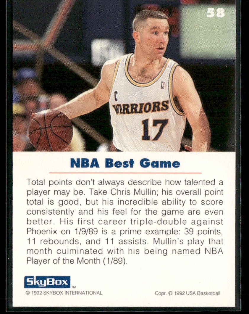 Chris Mullin Player Lot Bundle 10 Basketball Cards CM003 Warriors back