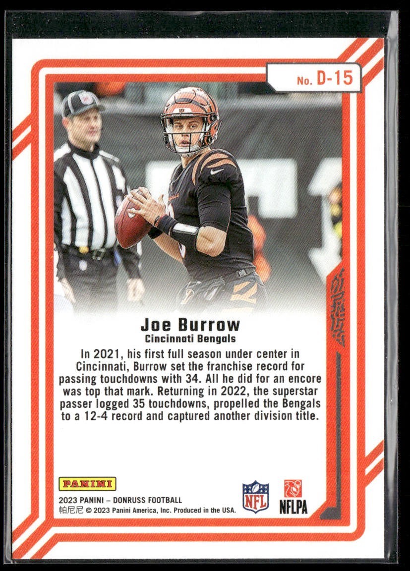 Joe Burrow Player Lot Bundle 10 Different Football Cards JB002 Bengals back