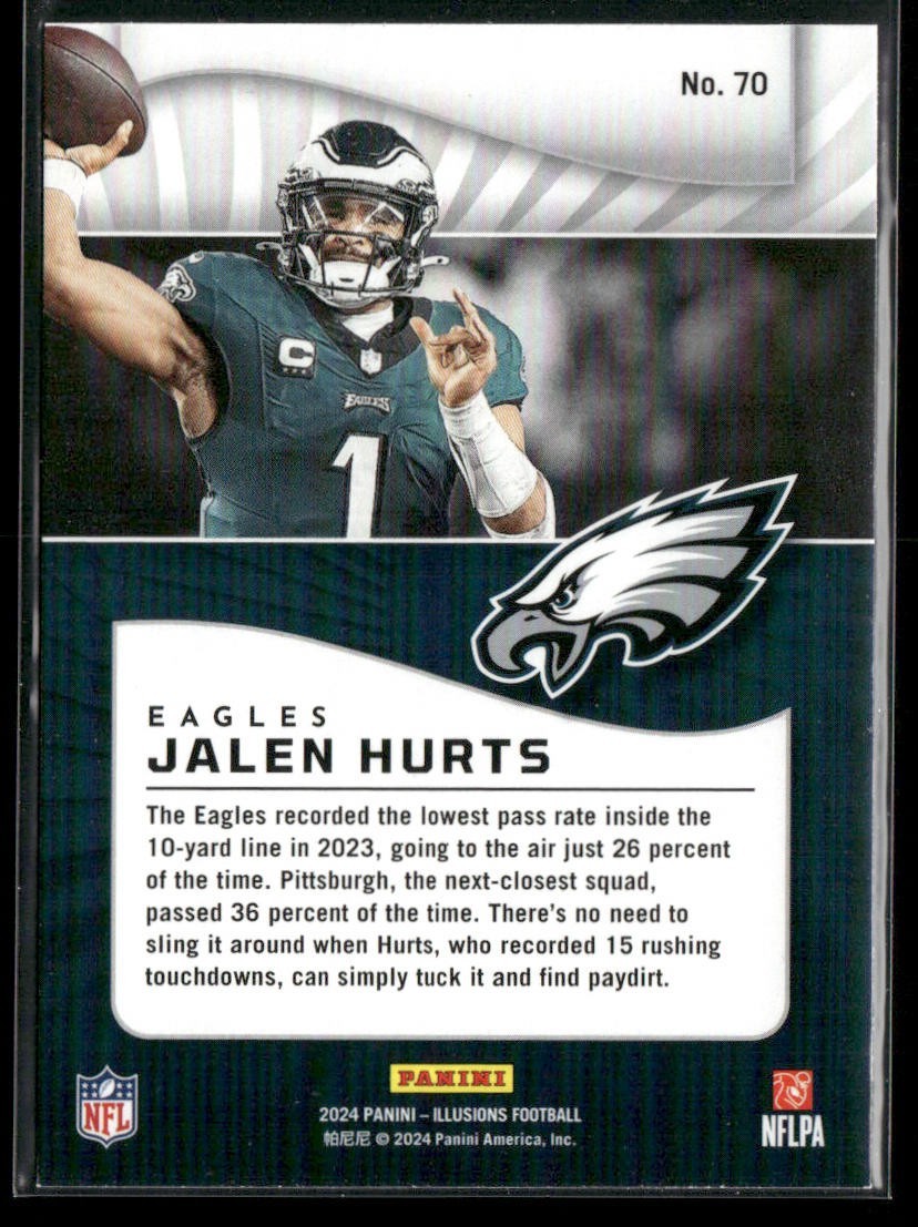 Jalen Hurts Player Lot Bundle 10 Different Football Cards JH001 Eagles back