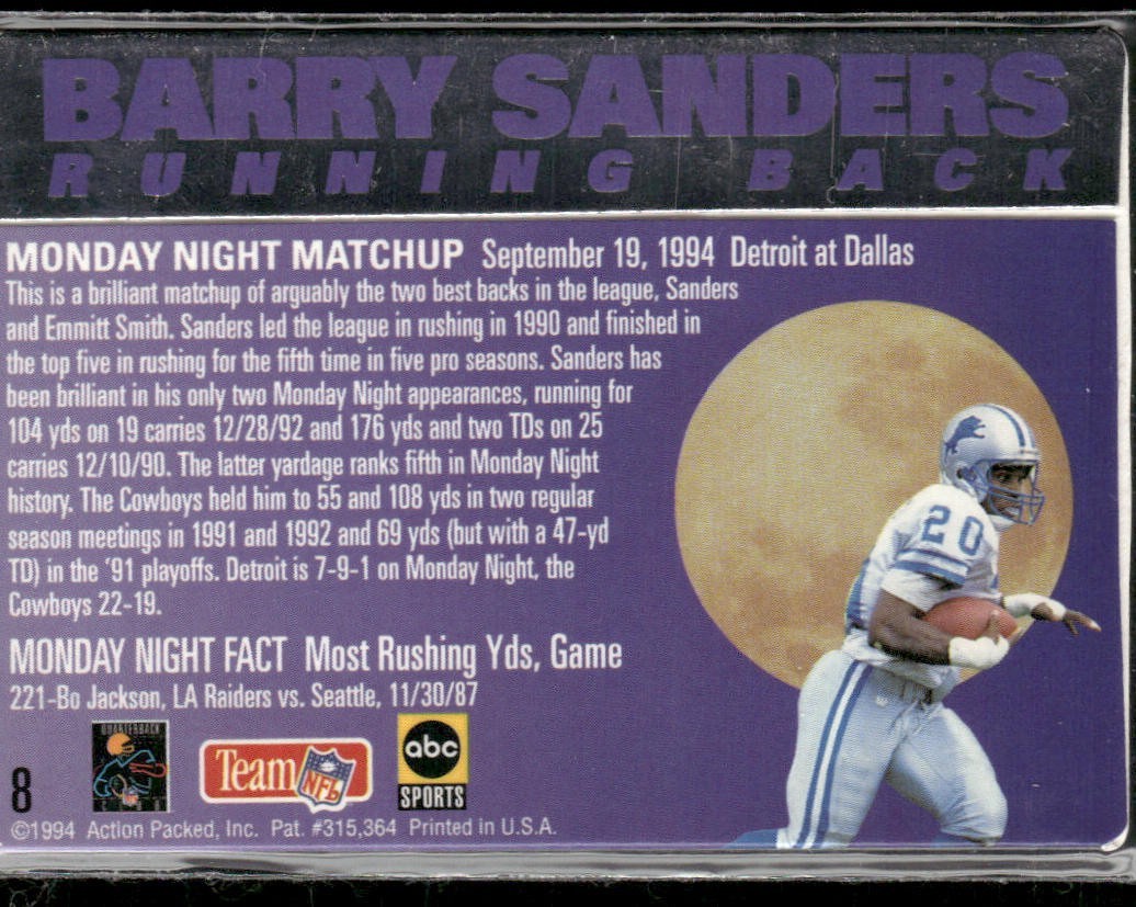 Barry Sanders Player Lot Bundle 10 Different Football Cards BS006 Lions back