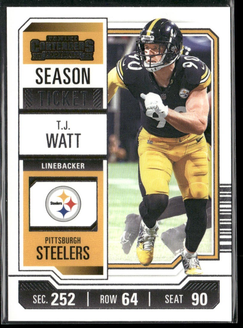 TJ Watt Player Lot Bundle 10 Different Football Cards TJW002 Steelers back