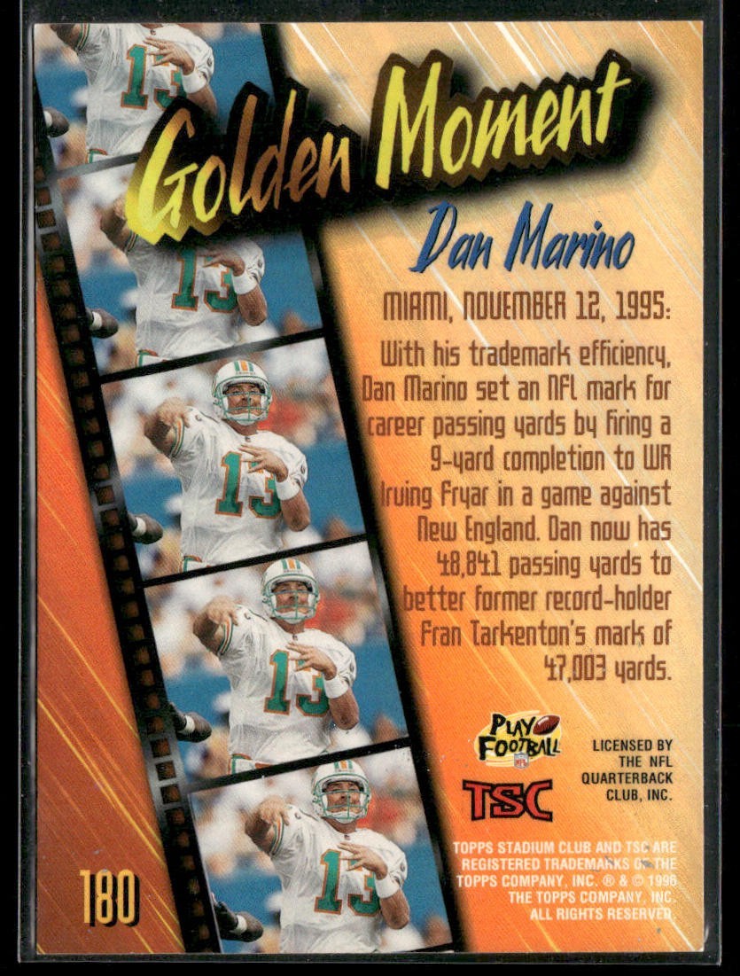 Dan Marino Player Lot Bundle 10 Different Football Cards DM005 Dolphins back