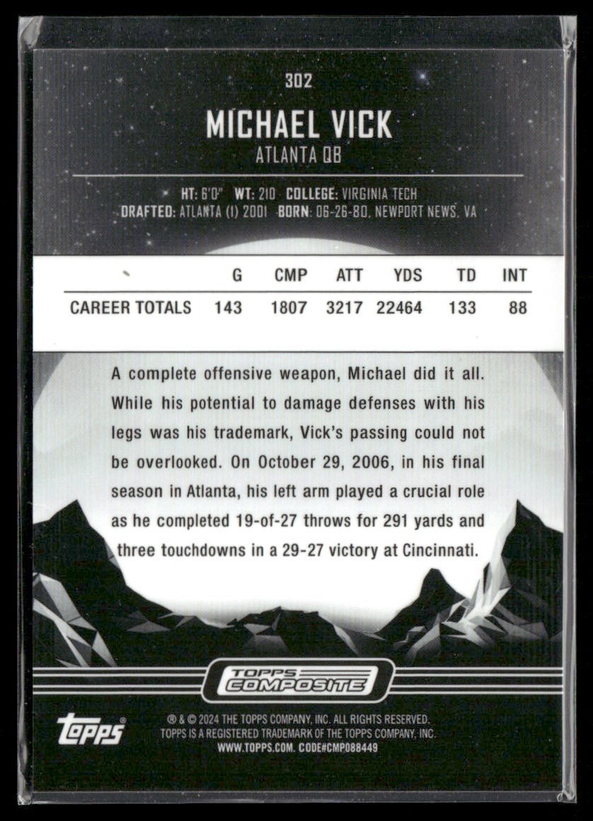 Michael Vick Player Lot Bundle 10 Different Football Cards MV001 Falcons back