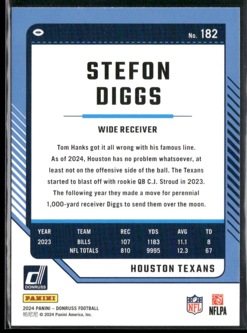 Stefon Diggs Player Lot Bundle 10 Different Football Cards SD001 Bills Vikings back