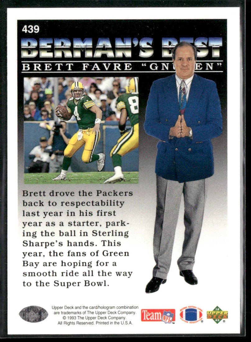 Brett Favre Player Lot Bundle 10 Different Football Cards BF004 Packers back