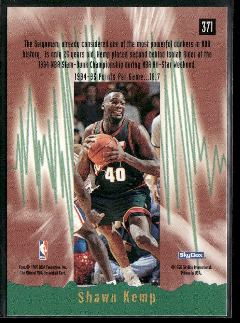 Shawn Kemp Player Lot Bundle 10 Basketball Cards SK004 Supersonics Cavs back