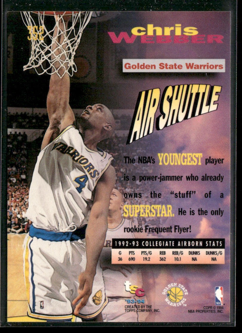 Chris Webber Player Lot Bundle 10 Basketball Cards CW001 Warriors 1 RC back