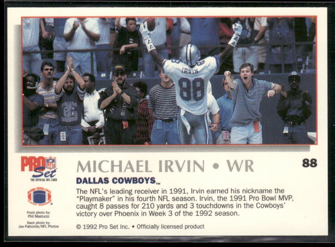 Michael Irvin Player Lot Bundle 10 Different Football Cards MI007 Cowboys back