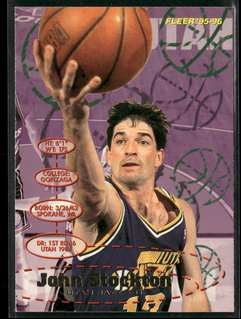 John Stockton Player Lot Bundle 10 Basketball Cards JS003 Utah Jazz front
