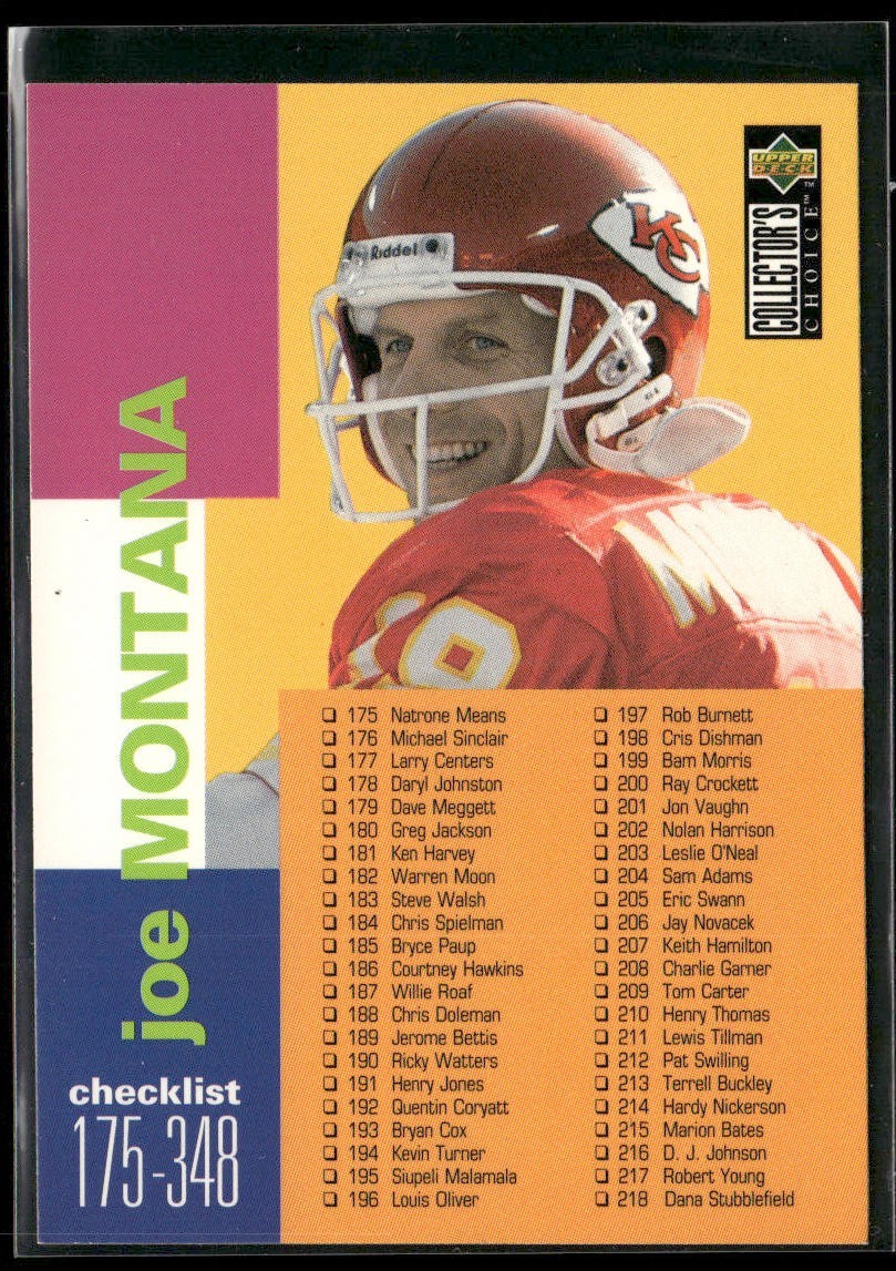 Joe Montana Player Lot Bundle 10 Different Football Cards JM004 49ers Chiefs back