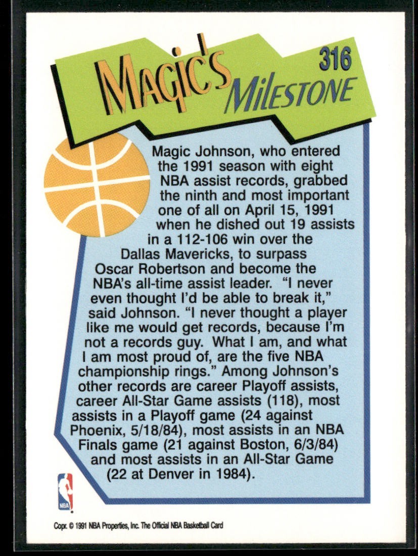 Magic Johnson Player Lot Bundle 10 Basketball Cards MJ001 Lakers back