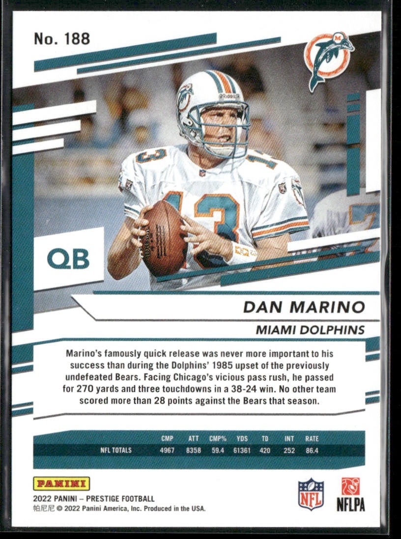 Dan Marino Player Lot Bundle 10 Different Football Cards DM005 Dolphins back