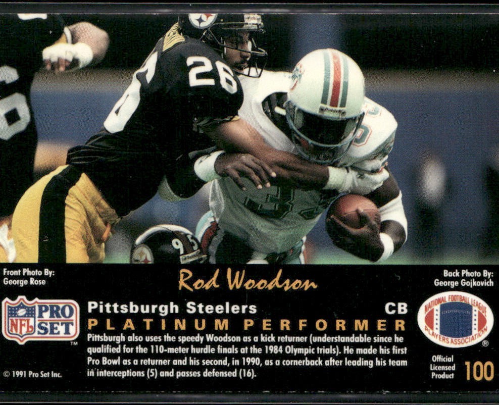 Rod Woodson Player Lot Bundle 10 Different Football Cards RW007 Steelers back