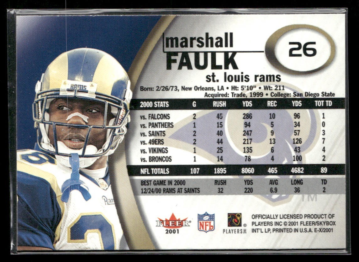 Marshall Faulk Player Lot Bundle 10 Different Football Cards MF001 Colts Rams back