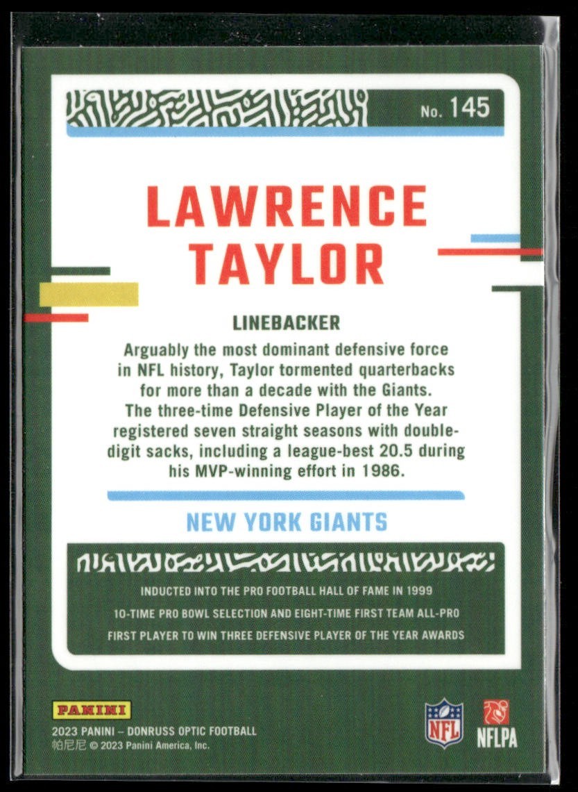 Lawrence Taylor Player Lot Bundle 10 Different Football Cards LT004 Giants back