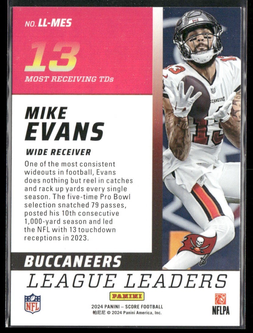 Mike Evans Player Lot Bundle 10 Different Football Cards ME002 Buccaneers back