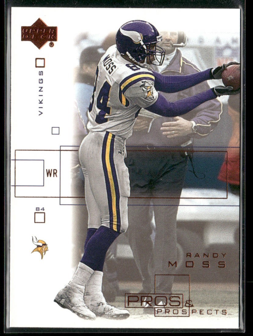 Randy Moss Player Lot Bundle 10 Different Football Cards RM003 Vikings Raiders back