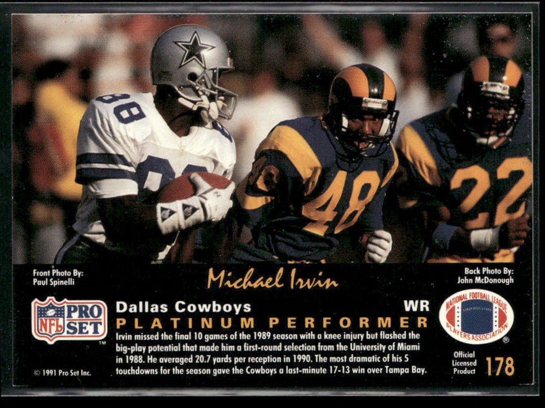 Michael Irvin Player Lot Bundle 10 Different Football Cards MI008 Cowboys back