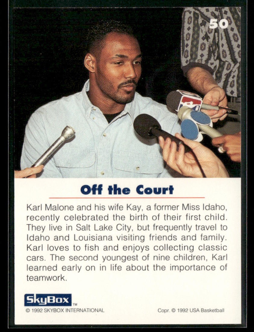 Karl Malone Player Lot Bundle 10 Basketball Cards KM002 Utah Jazz back