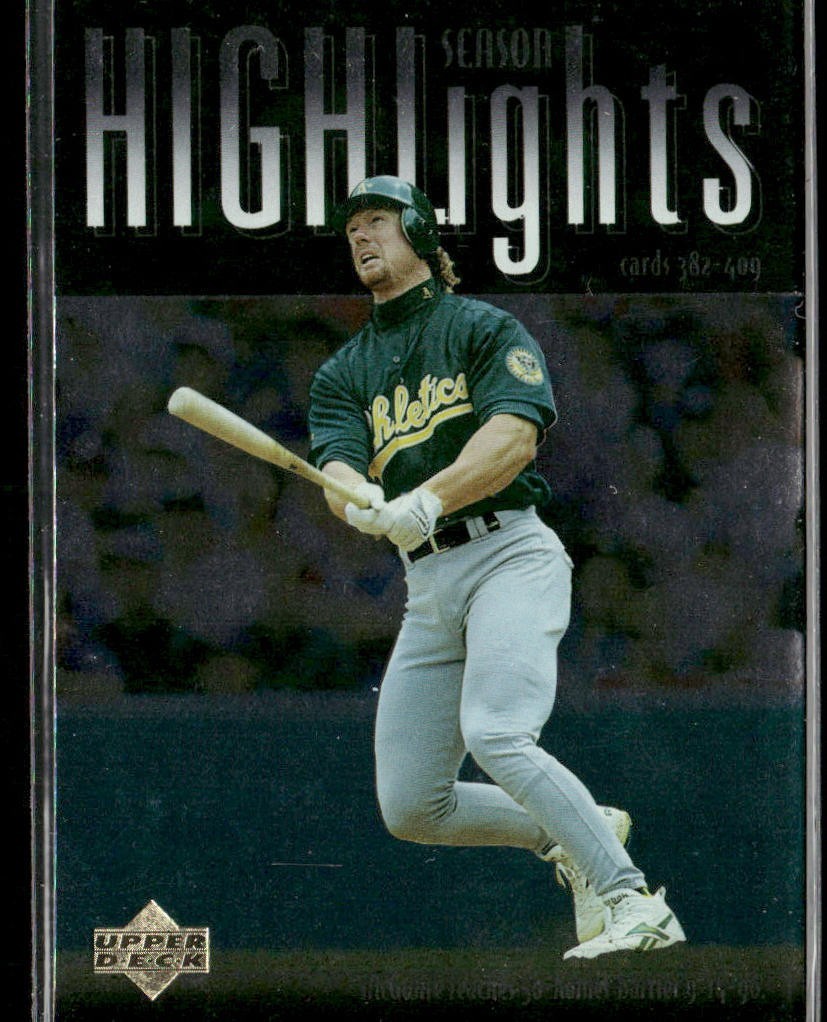 Mark McGwire Player Lot Bundle 10 Different Baseball Cards MM003 Athletics back