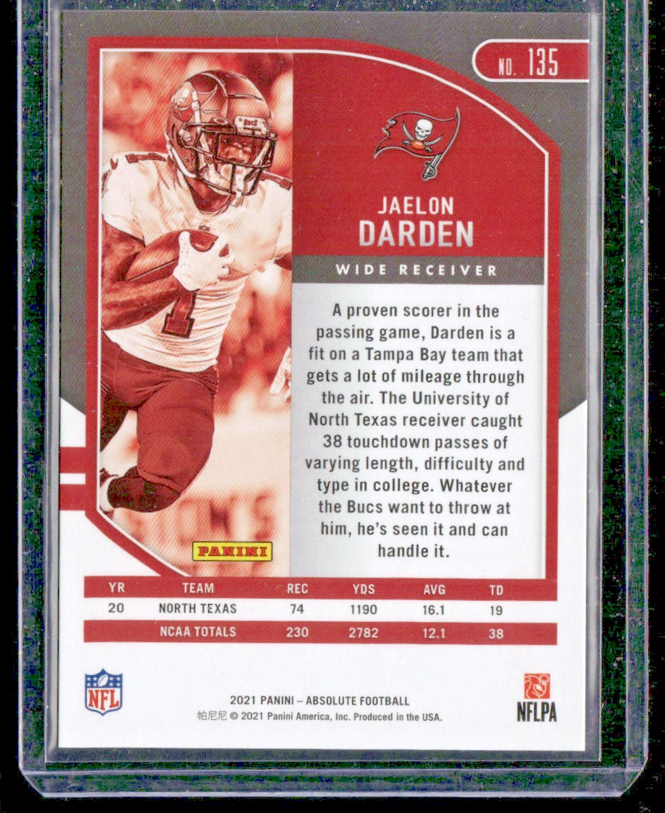 Jaelon Darden 2021 Panini Absolute Red Squares SP /499 RC #135 Bucs back