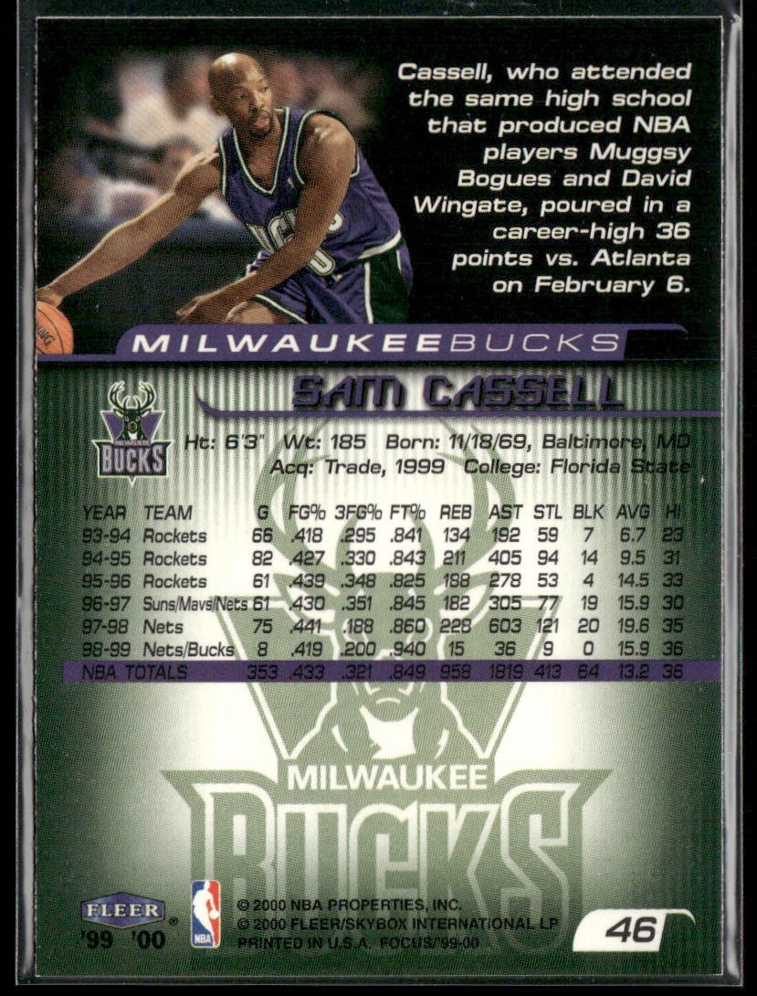 Sam Cassell Player Lot Bundle 10 Basketball Cards SC002 Rockets Nets 1 RC back